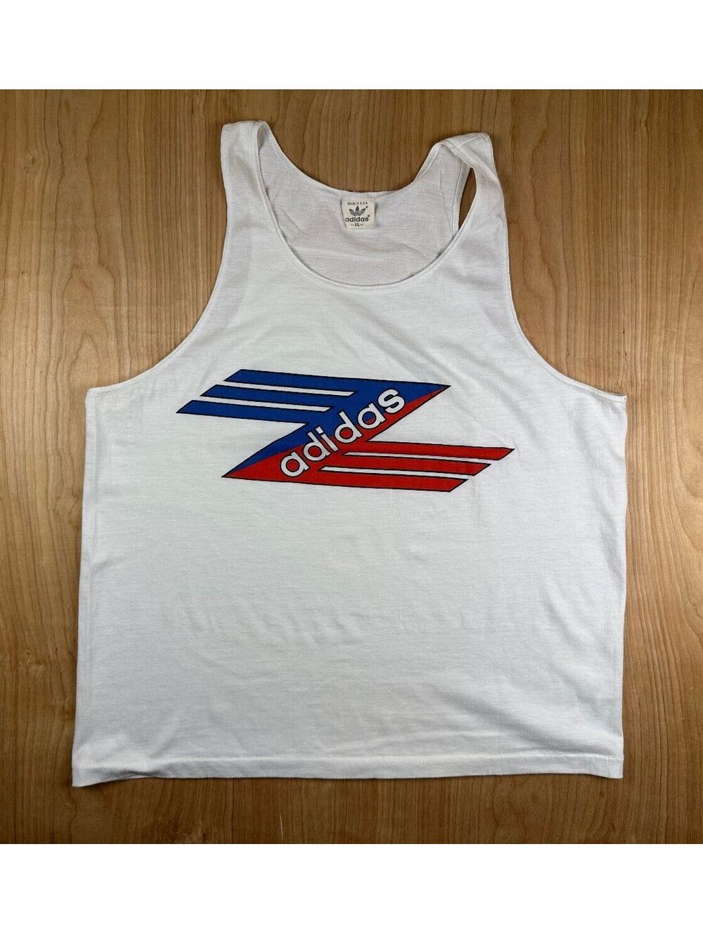 Vintage 80s Adidas Olympics tank top Single Stitch xlarge made in usa athletic